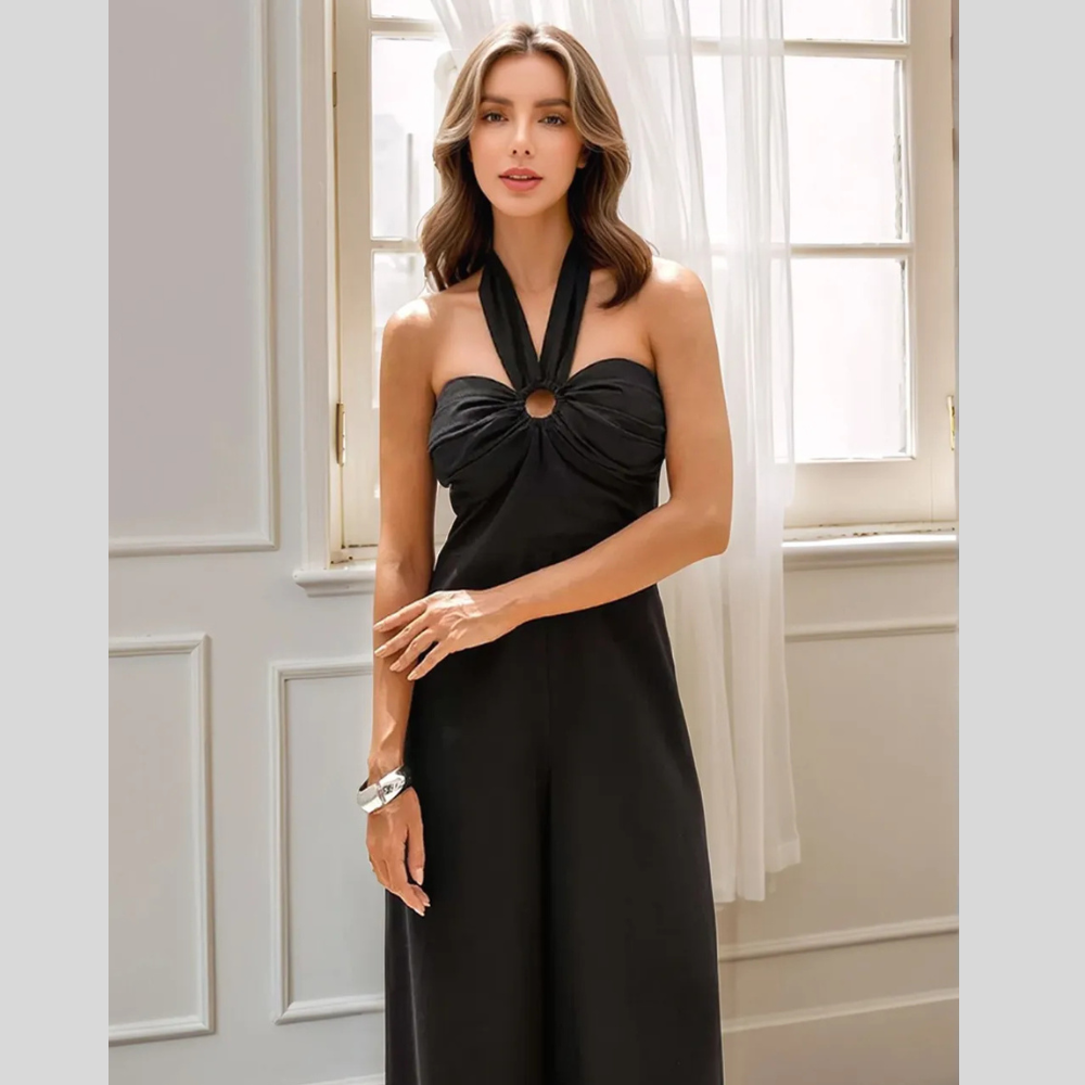 Halter Neck Wide Leg Jumpsuit