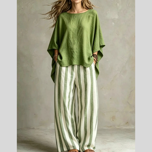 Full Size Solid Color Top and Pants Set Plus Size