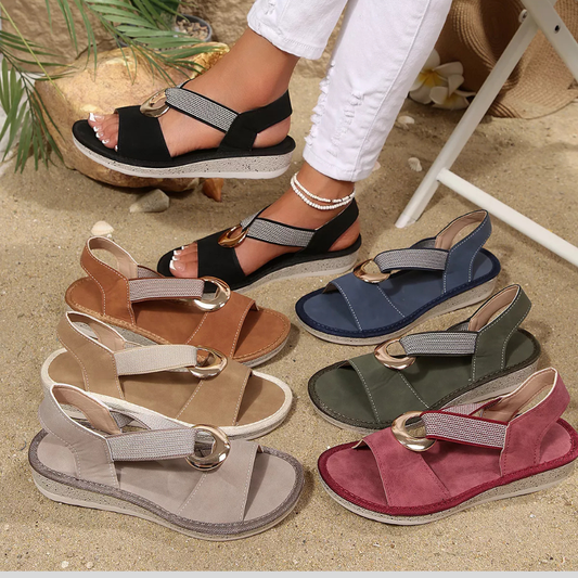 Stylish Open Toe Wedge Heels