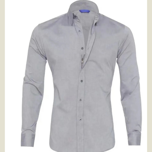 Men's Full Size Classic Button-Down Long Sleeve Business Shirt Plus Size
