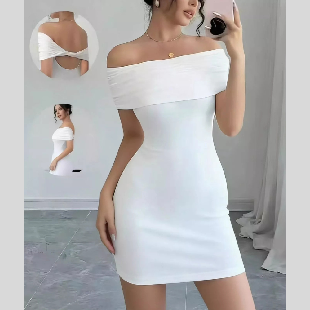 Off-Shoulder Bodycon Mini Dress