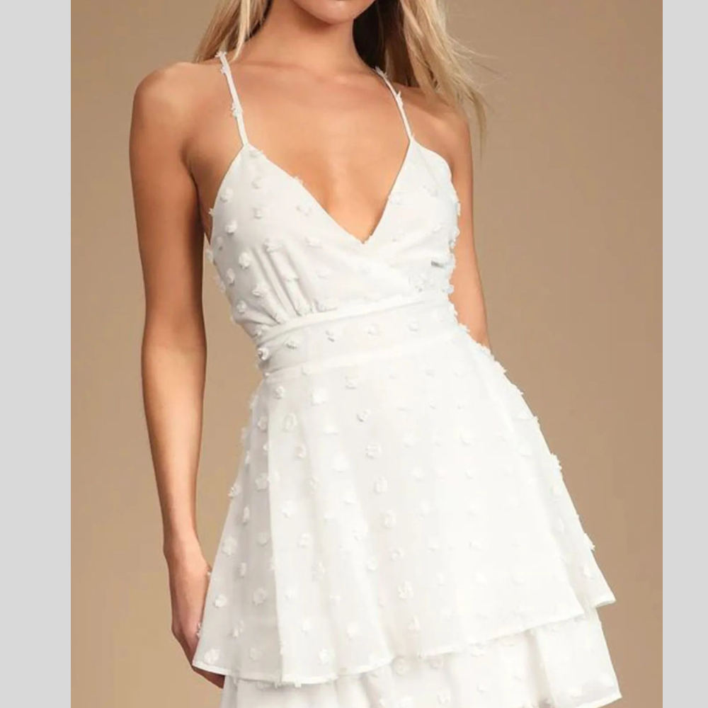 Swiss Dot V-Neck Cami Dress