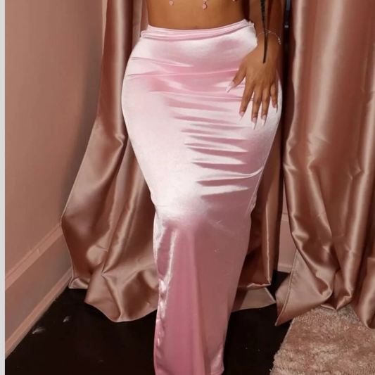 Satin Split Maxi Skirt