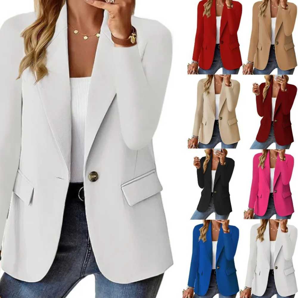 Ins Lapel Button Jacket Fashion Commuter Casual Suit Jacket Women's Long-sleeved Tops Outwear Clothing