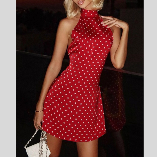 Polka Dot Sleeveless Mini Dress