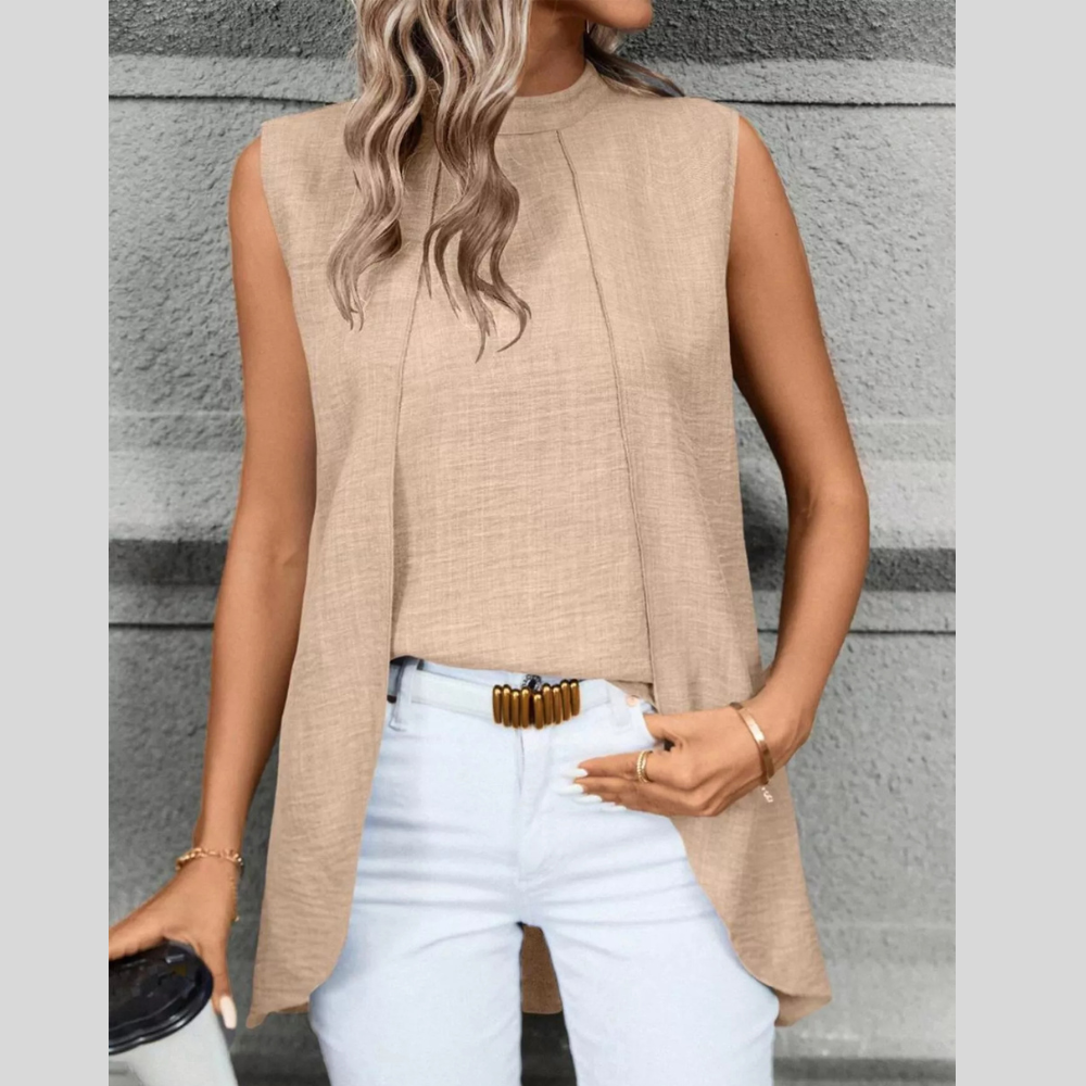 Mock Neck Sleeveless Top