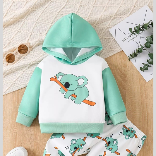 Children's Koala Graphic Hoodie & Pants Set