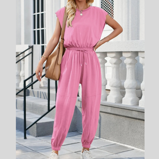Backless Drawstring Waist Jumpsuit