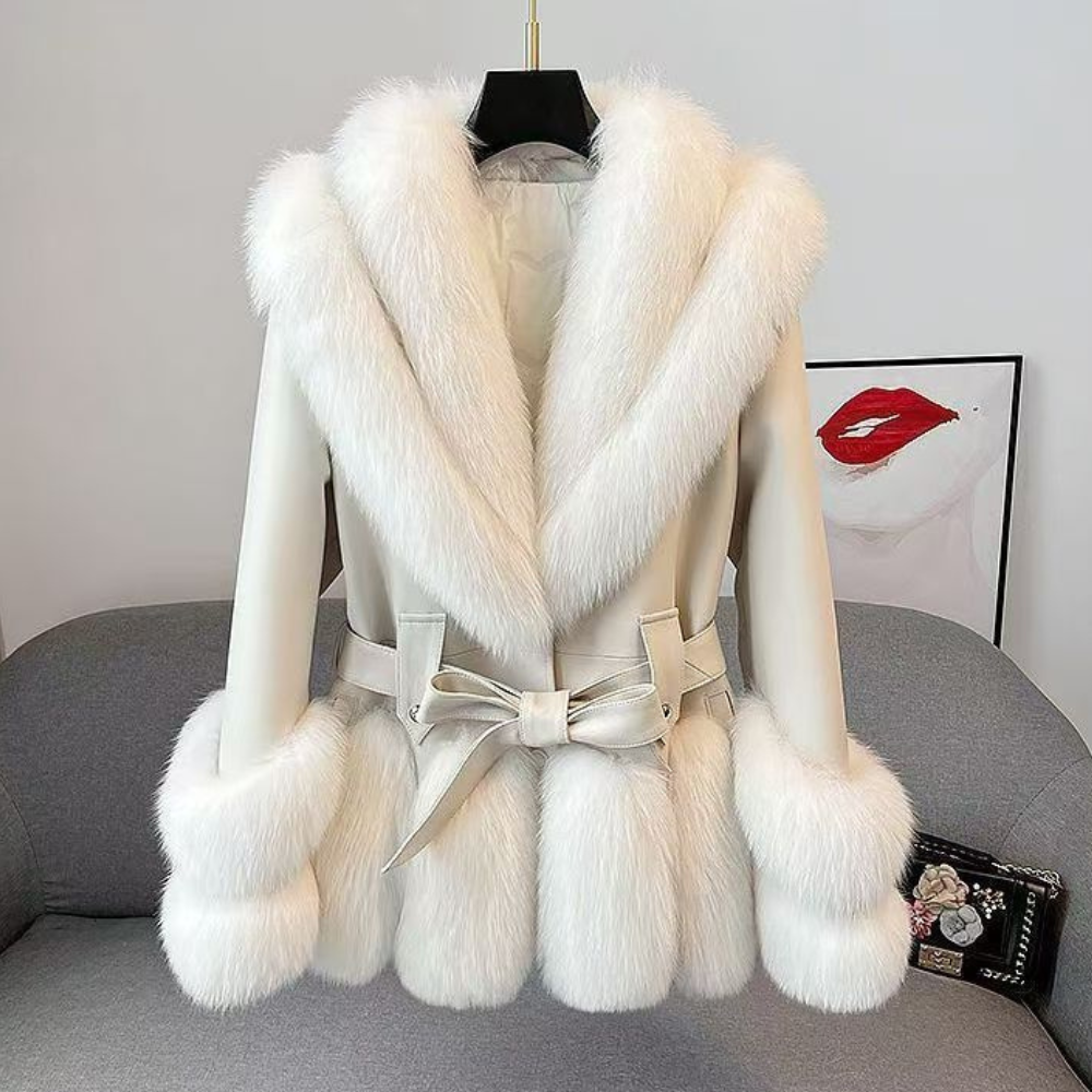 Fashion Thick Mid-length Leather Fur Coat