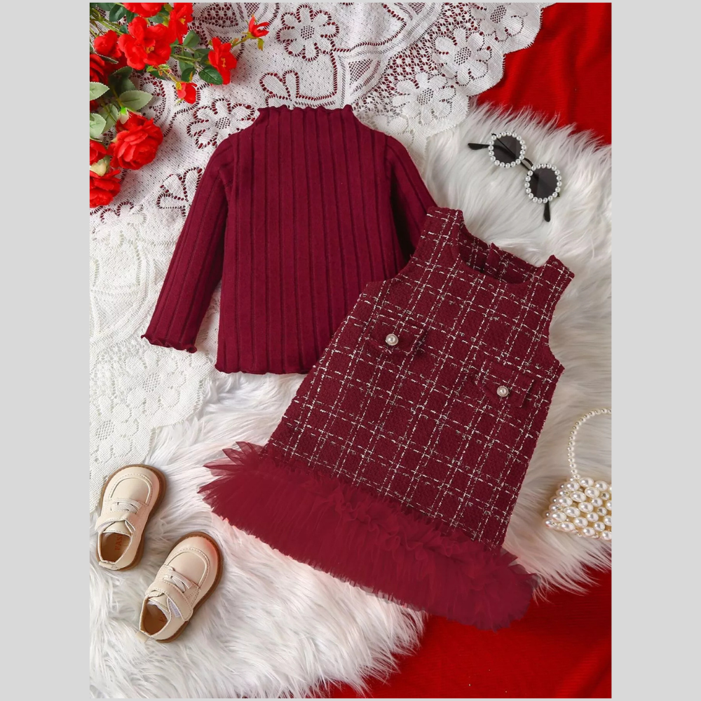 Children's Ribbed Knit Top and Dress Set