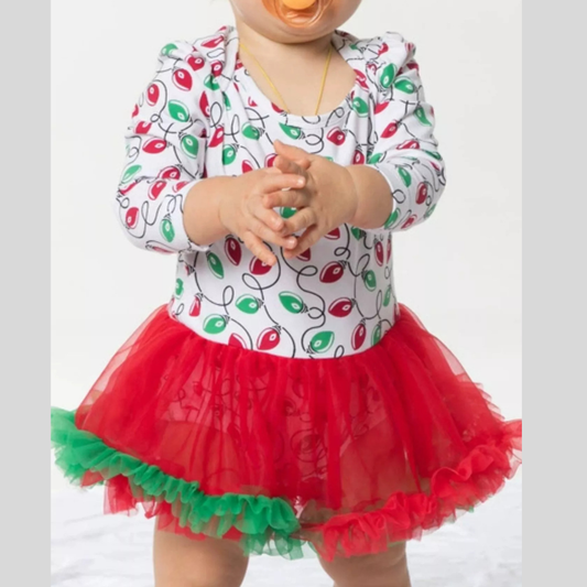 Children's Christmas One Piece Dress with Headband