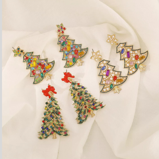 Christmas Tree Dangle Earrings
