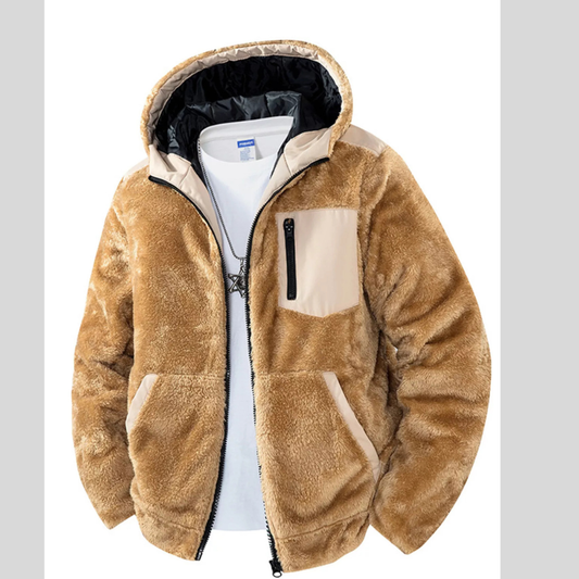 Men's Zip Up Fleece Hooded Jacket