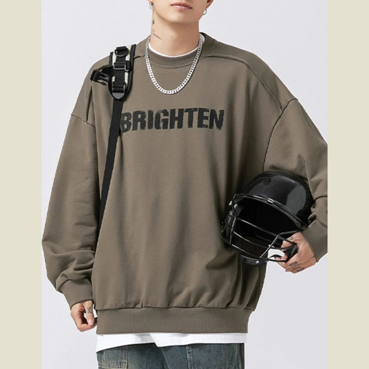 Men's Letter Graphic Round Neck Long Sleeve Sweatshirt