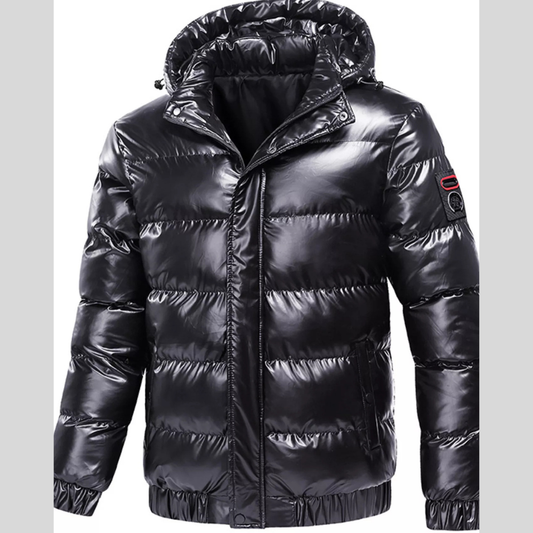 Men's Plus Size Zip Up Hooded Puffer Jacket