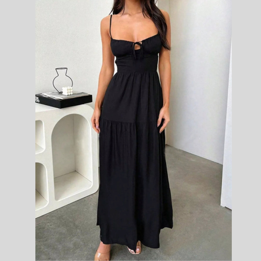 Lace Up Back Maxi Cami Dress