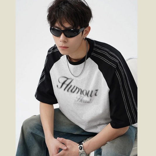 Men‘s Letter Round Neck Half Sleeve T-Shirt