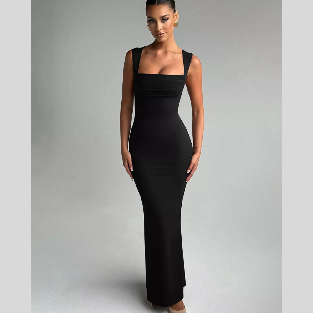 Square Neck Sleeveless Maxi Dress