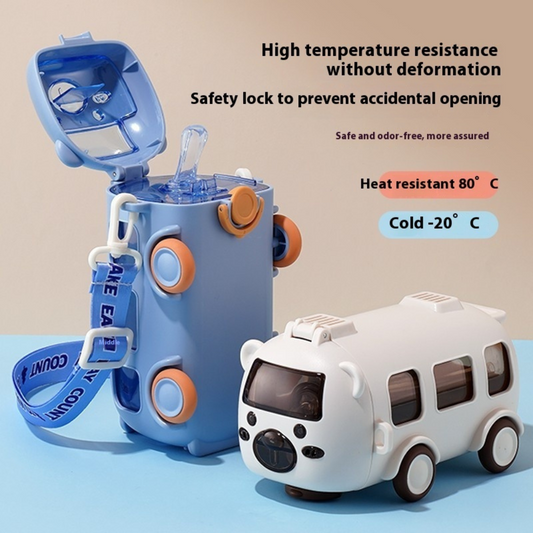 Cups Summer Good-looking Bus Car Straw With Pulley Kettle