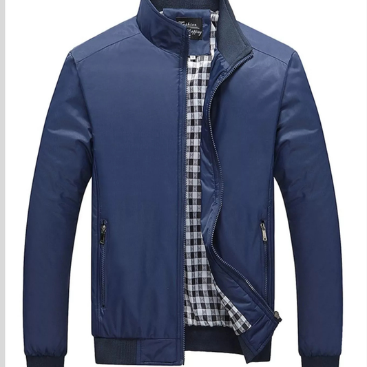 Men's Plus Size Casual Stand Collar Lightweight Jacket
