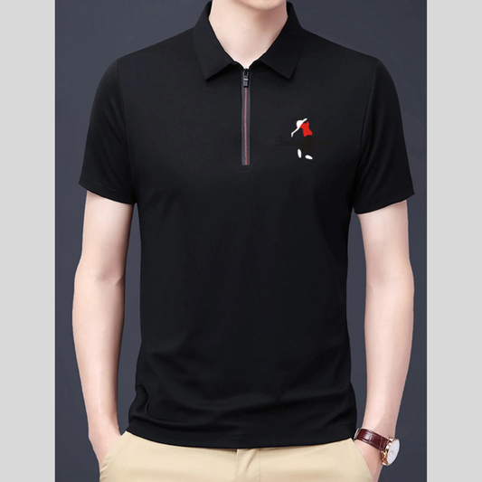 Men's Plus Size Half-Zip Short Sleeve Polo