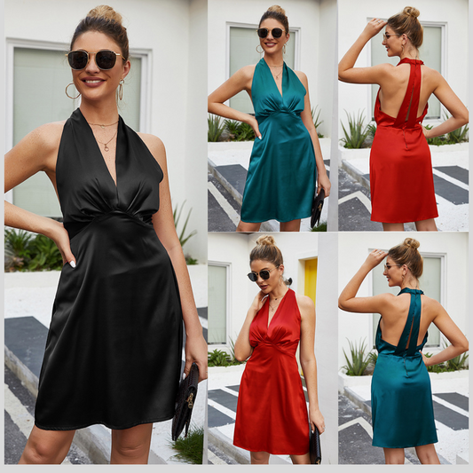 Women's Spring Dress Women's Backless Dress Women