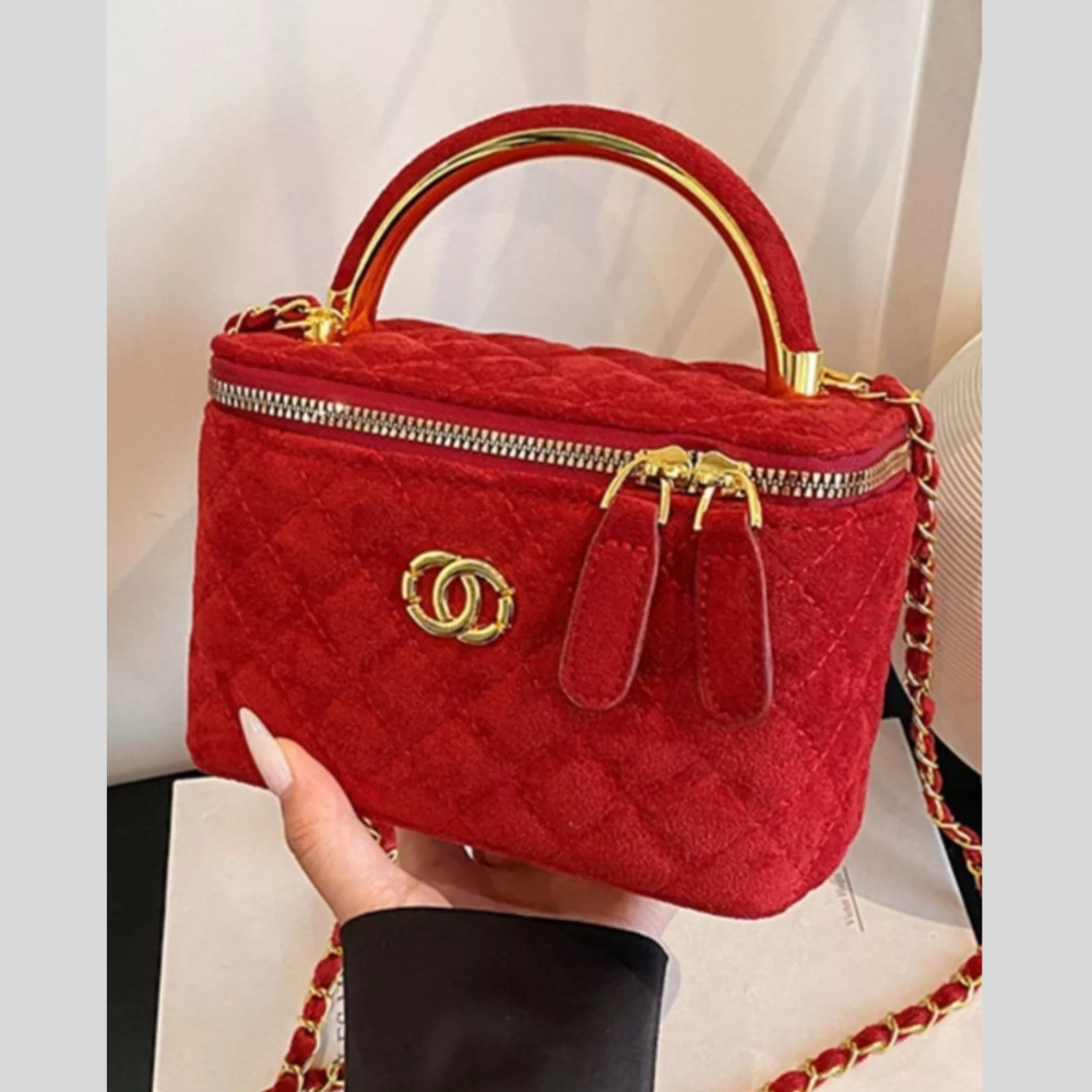 Quilted Top Handle Crossbody Bag