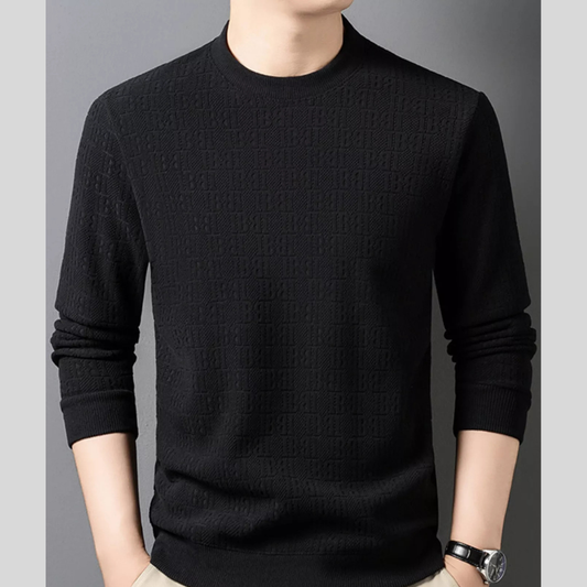 Men's Plus Size Textured Pattern Slim Fit Sweater
