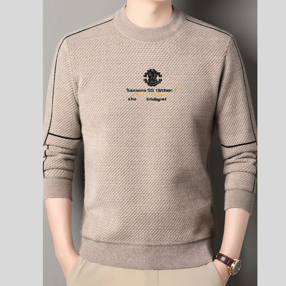 Men's Plus Size Crew Neck Long Sleeve Sweater