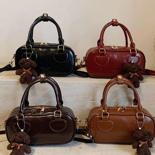 Vintage Style Crossbody Bag with Charm