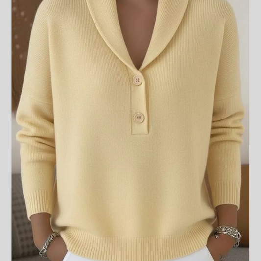 Full Size Button Detail Long Sleeve Sweater Plus Size