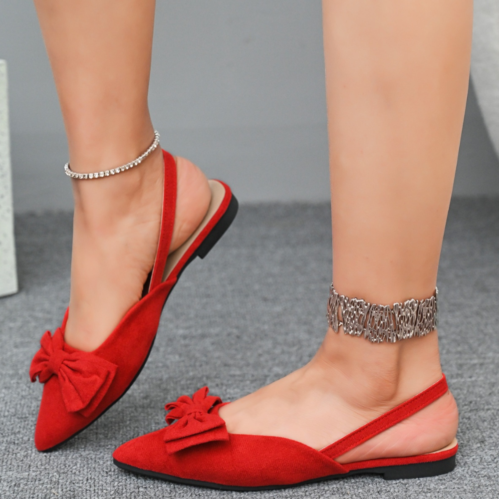 Bow-Decorated Slingback Sandals