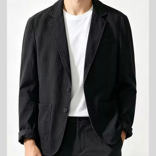 Men's Plus Size Button Up Long Sleeve Blazer