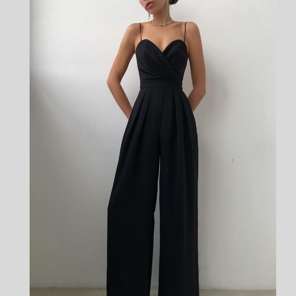 Full Size Spaghetti Strap Wide Leg Jumpsuit Plus Size