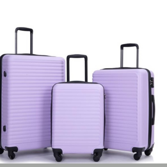 3-piece Luggage Set ABS, With Two Hooks, Swivel Wheels, TSA Lock- FREE USA SHIPPING