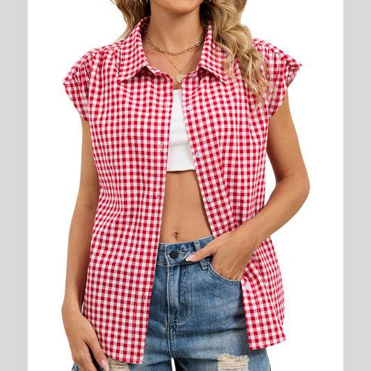 Gingham Button-Down Shirt