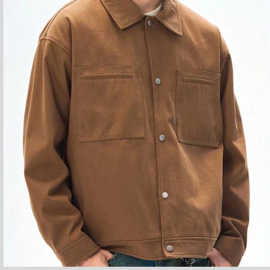 Men's Stylish Button Snap Outerwear Jacket