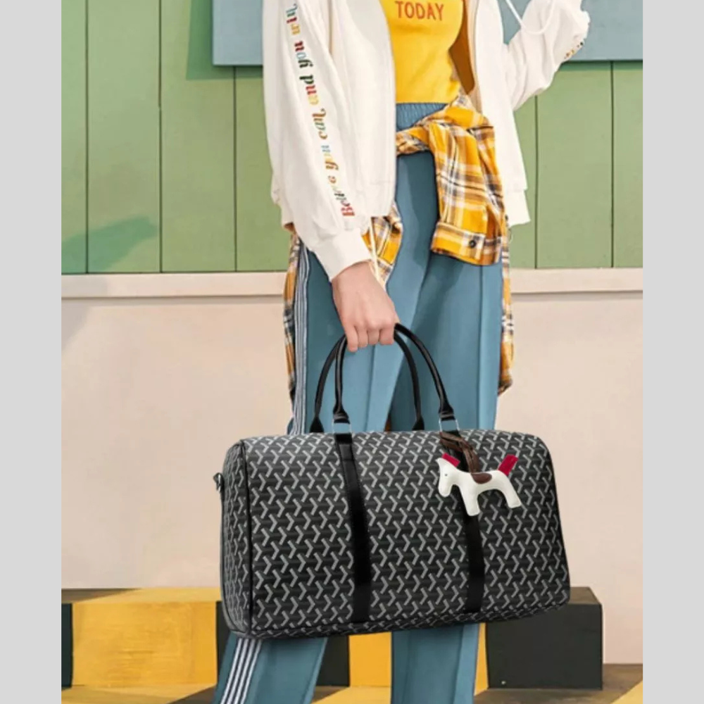 Geometric Pattern Travel Duffle Bag