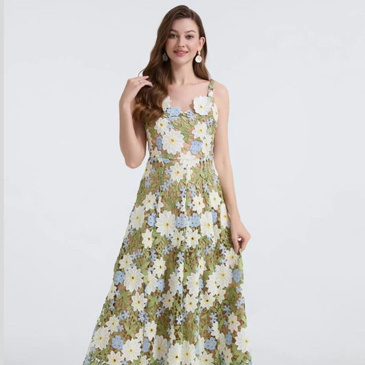 Floral Embroidered Maxi Dress