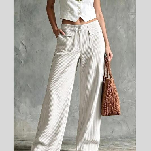 Full Size Wide-Leg Corduroy Pants Plus Size