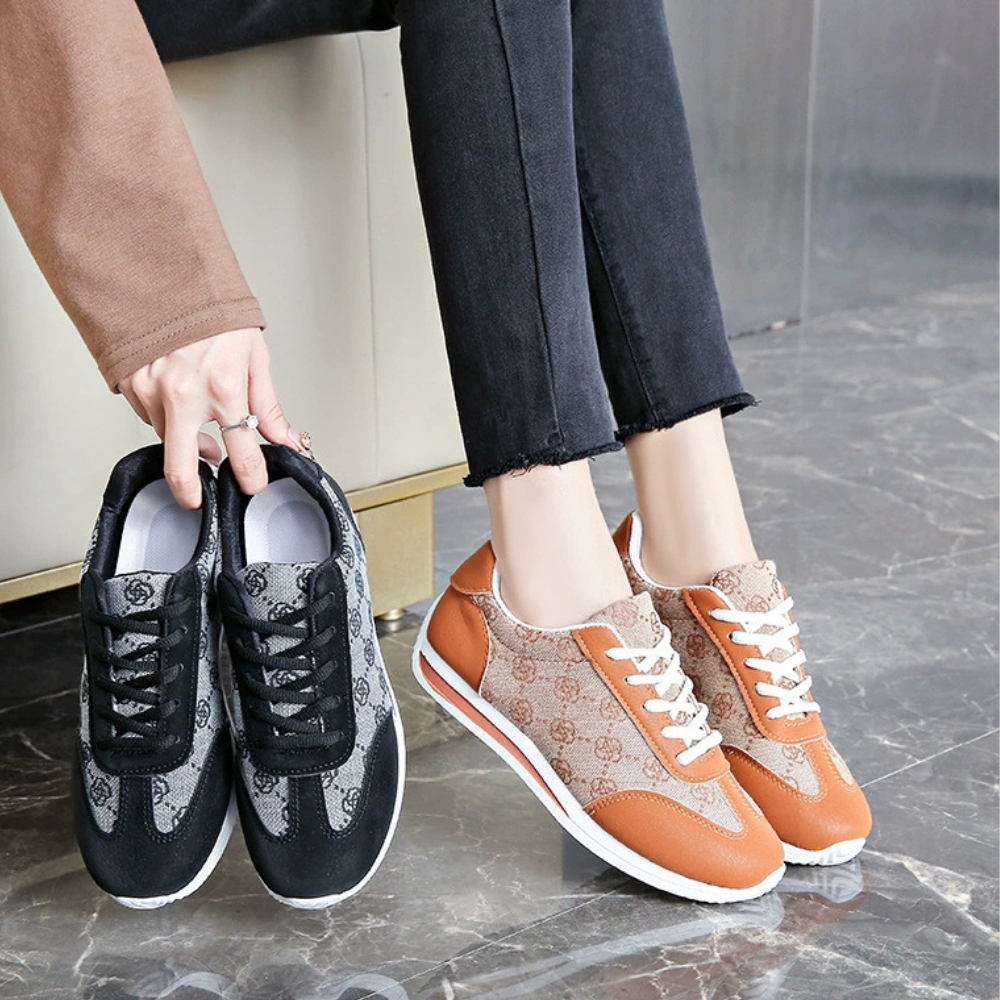 Lightweight Round Toe Lace-Up Sneakers