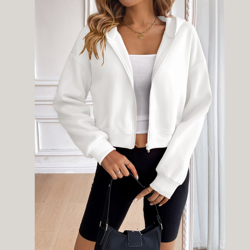 Ivy Lane Zip Up Dropped Shoulder Hooded Jacket