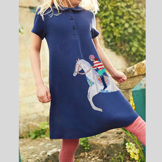Children's Equestrian Short Sleeve Polo Dress