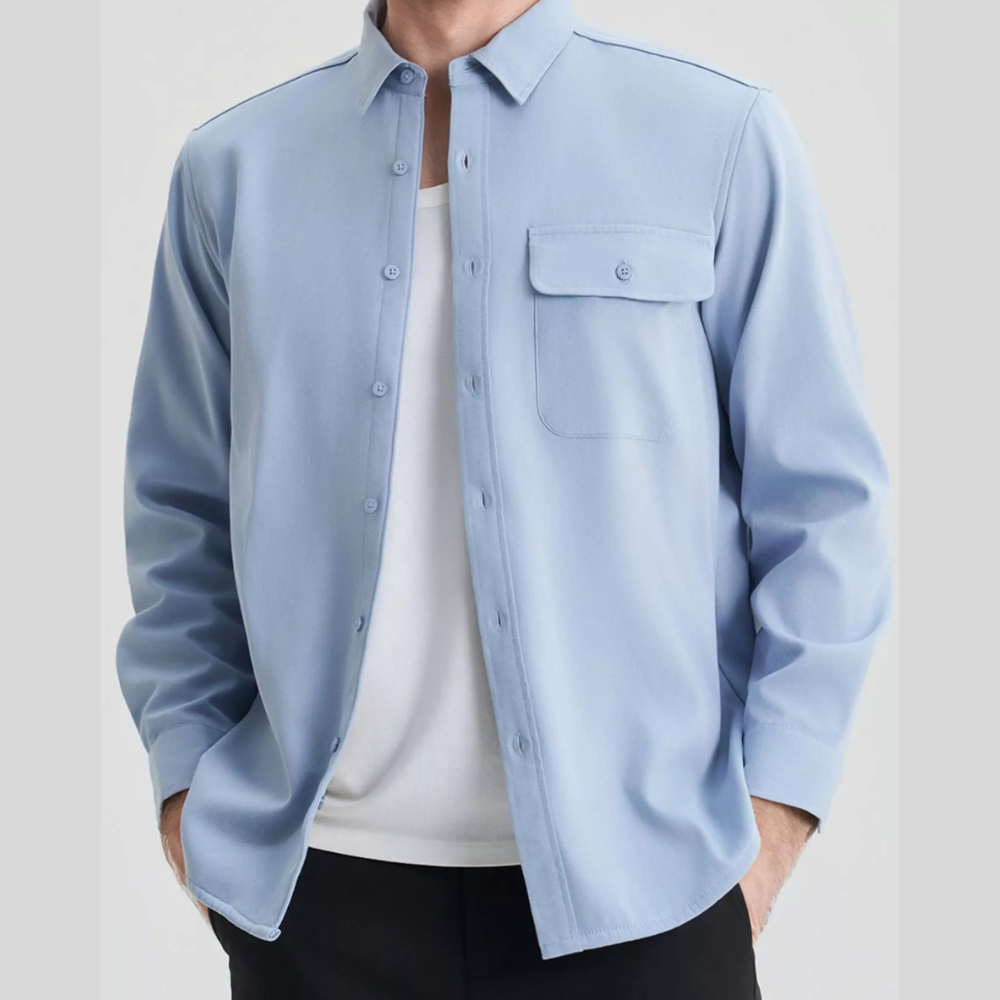 Men’s Plus Size Classic Button-Up Long Sleeve Shirt