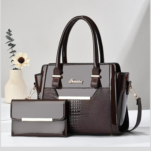 Casual Womens Shoulder Bag Large-capacity Patent Leather Tote