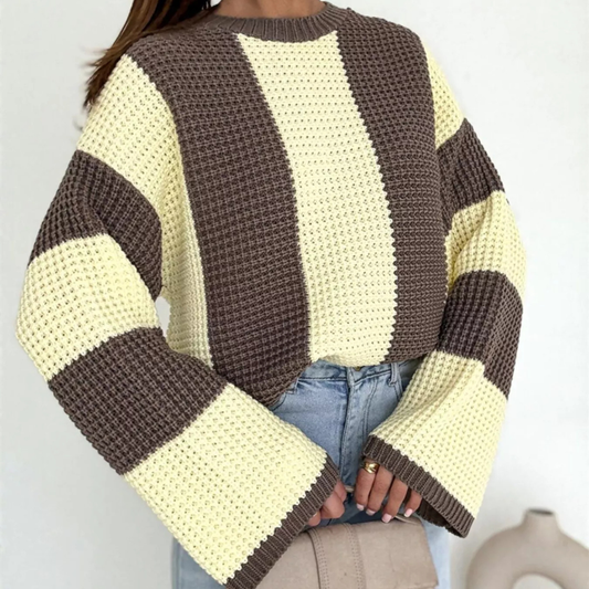 Color Block Long Sleeve Sweater