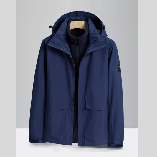 Men's Plus Size Zip Up Waterproof Hooded Jacket