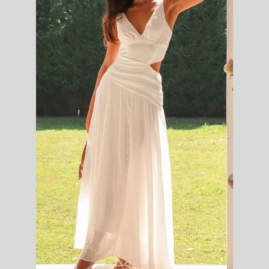 Cutout Back V-Neck Dress