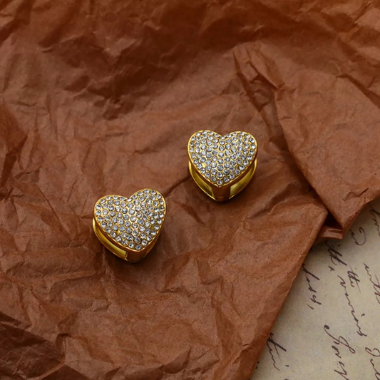 Heart-Shaped Stud Earrings