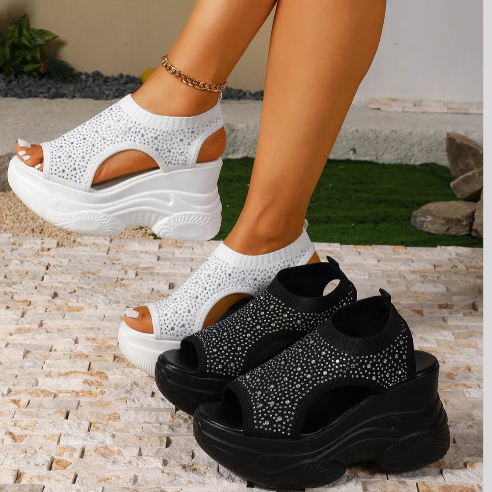Elegant Wedge Heel Slip-On Sandals